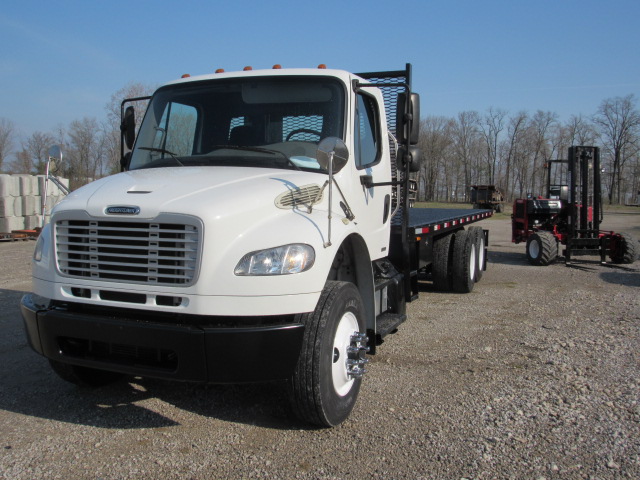 2012 Freightliner M2 With 350 Horsepower Automatic Transmission Flatbed Moffett Truck For Sale