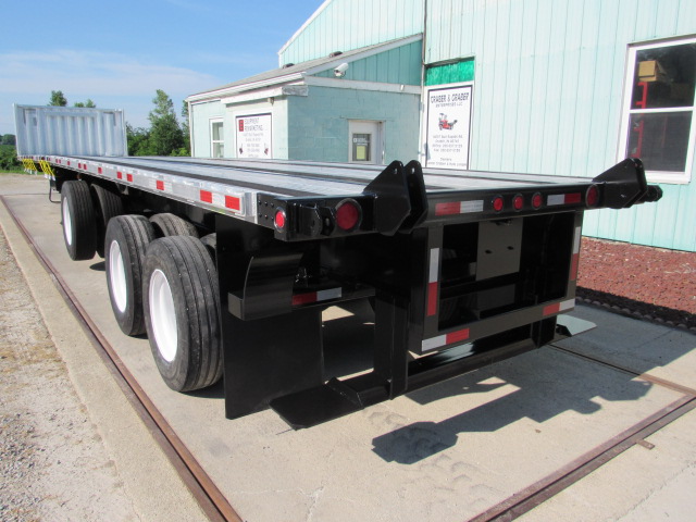 2013 Utility 45' X 102" Aluminum/Steel Combo With Lift Axle Flatbed Princeton Piggyback Forklift Moffett Trailer For Sale