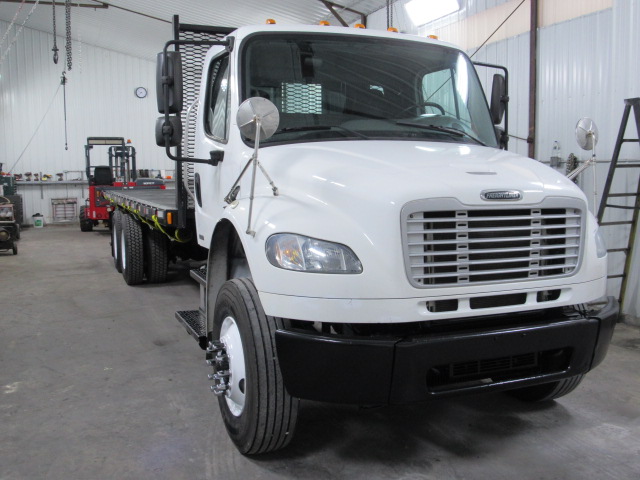 2012 Freightliner M2 106 Flatbed Moffett Truck With Princeton EZ Hitch Forklift Mounting Kit For Sale